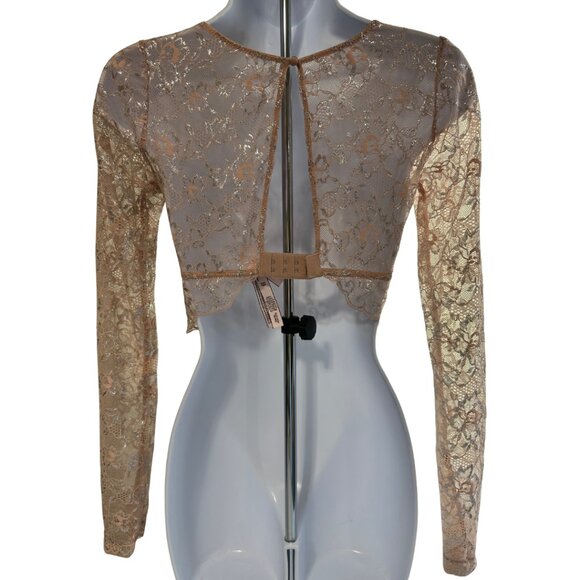 EUC! VS Dream Angels Allure Evening Blush Shimmer Long Sleeve Bra Top Size XS - Picture 14 of 16